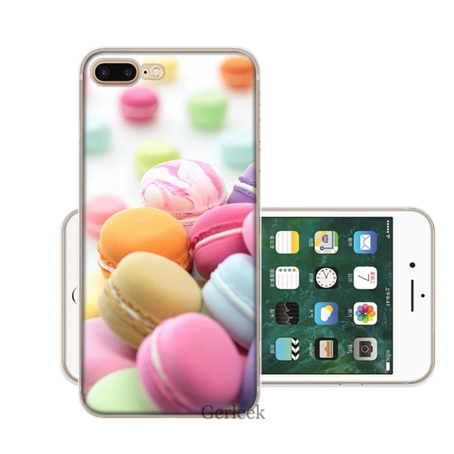 Чехол для телефона с розовым сердцем Десерт Мороженое Макарон Торт iPhone 11 Pro X XR XS Max