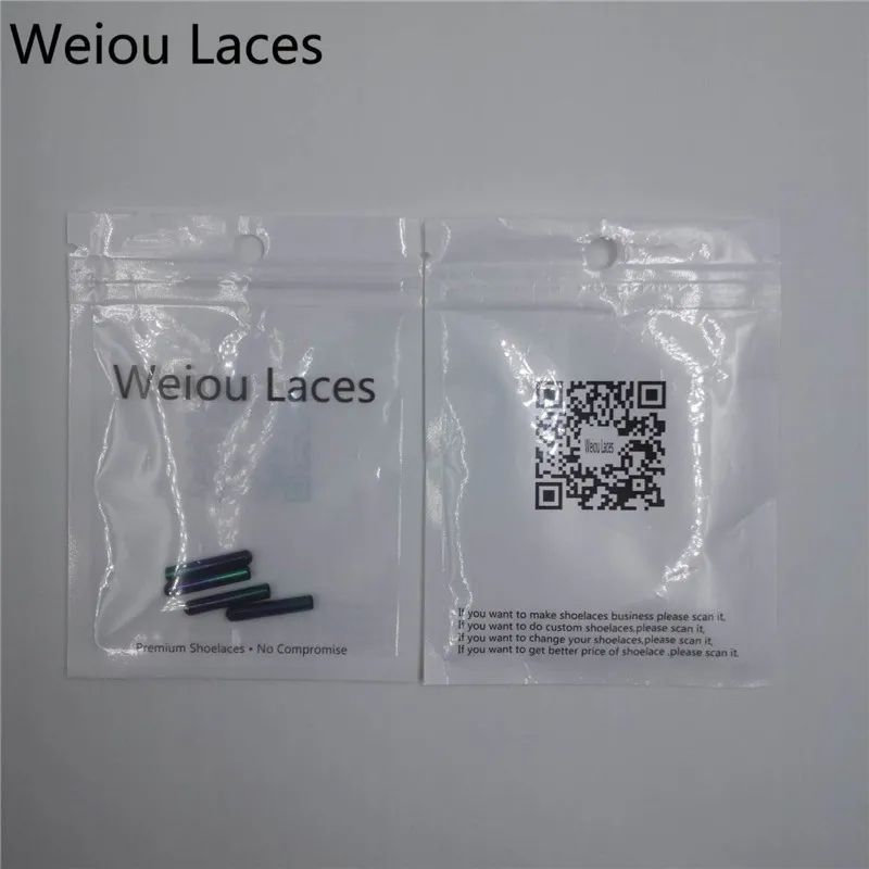 Weiou 4pcs1Set 3,8x22 мм Фиолетовый Зеленый Бесшовные окрашенные металлические наконечники Замена Ремонт пулевые головки шнурки Aglets DIY наборы кроссовок