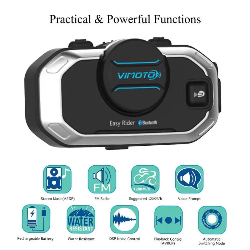 1/2PCS Free DHL Vimoto V8 Helmet Bluetooth Intercom Motorbike Stereo BT Headset Headphones For Mobile Phone GPS 2 Way Radios | Автомобили