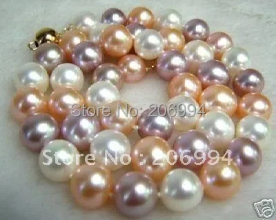 Оптовая продажа рождественских 12 мм разноцветных ракушек Жемчужное ожерелье 18