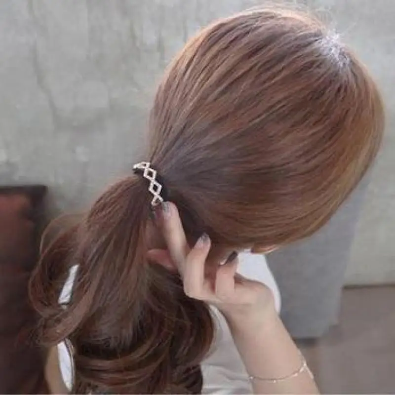 2020 новые модные эластичные резиновые украшения для волос с кристаллами женский