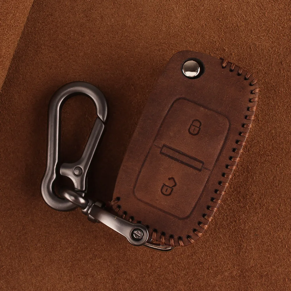 Кожаный чехол для ключей KEYYOU VW Volkswagen Amarok Polo Golf MK4 Bora Jetta Altea Alhambra Fob Key Portect|Футляр