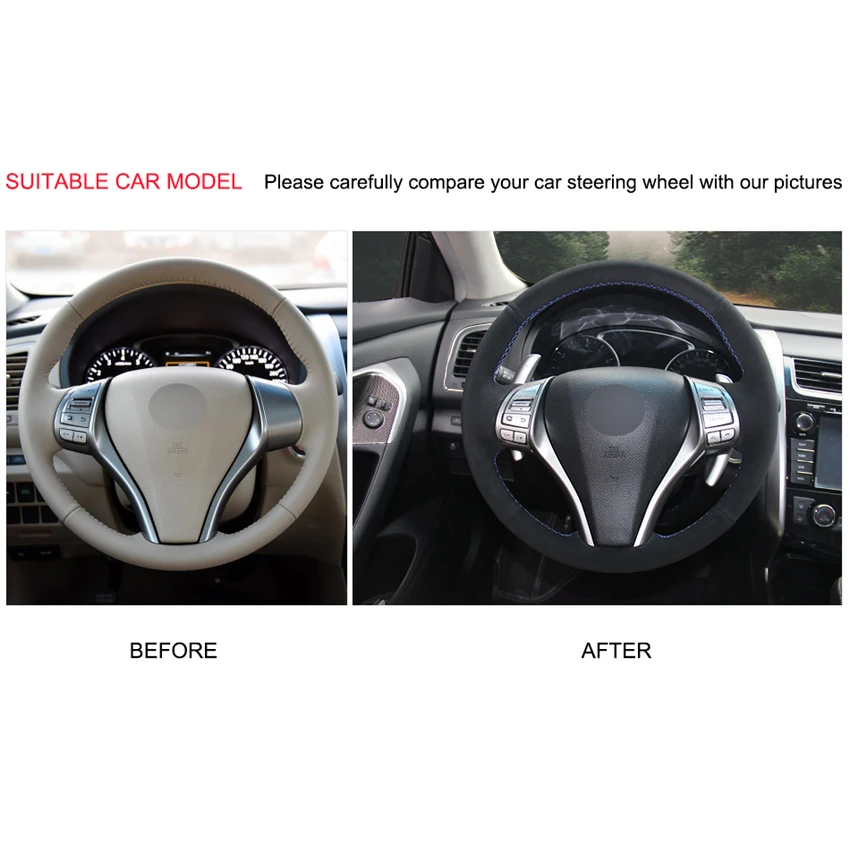 Сшитая вручную черная замшевая кожа для Nissan Teana 2013-2018 Altima X-Trail 2014-2017 | Автомобили и