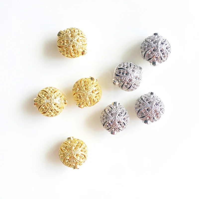 Оптовая продажа 2 шт./лот позолоченные бусины с платиновым покрытием золотистые