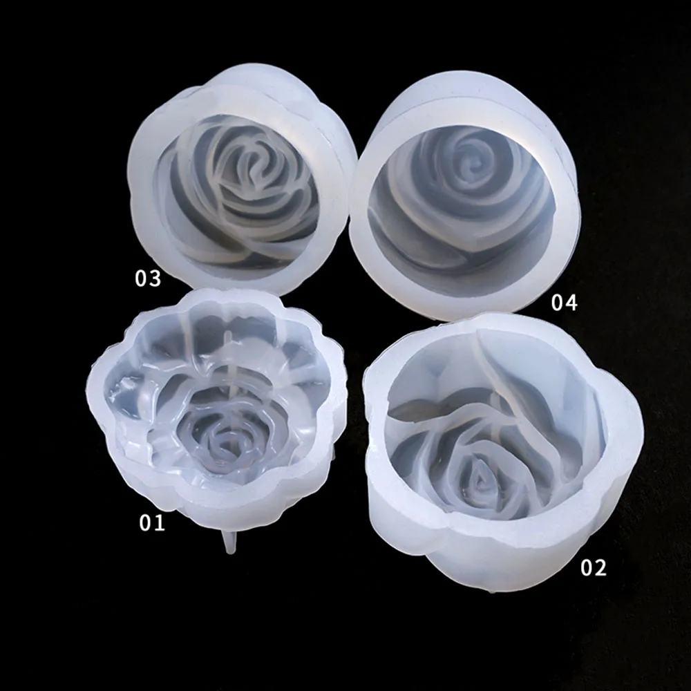 4 стиля 3D мультистильная искусственная Роза силиконовая форма из смолы сделай