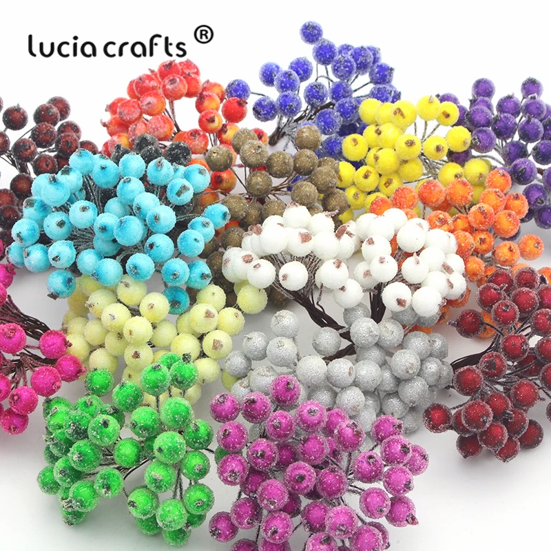 Lucia crafts 1 букет(40 голов) искусственный фруктовый цветок, ягоды, тычинки, декор для свадебной вечеринки, сделай сам, скрапбукинг, материал A0505