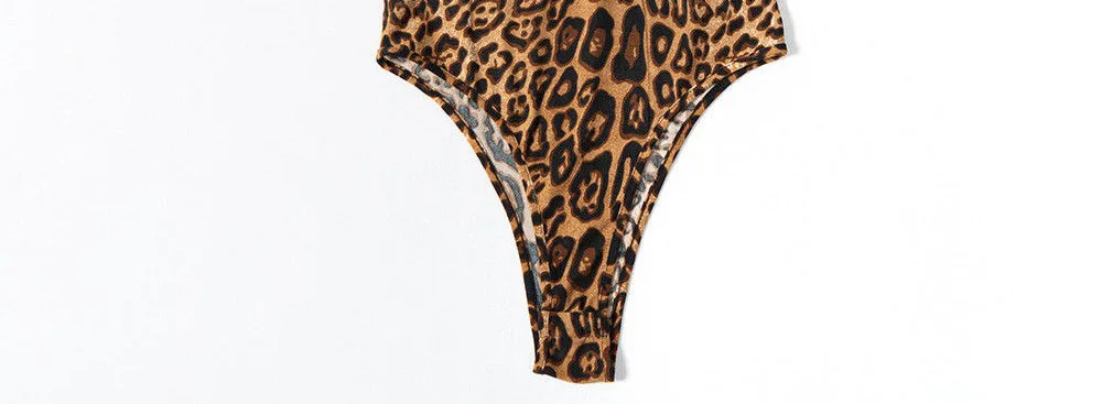 Женский комбинезон C3019 леопардовая водолазка без рукавов | Женская одежда