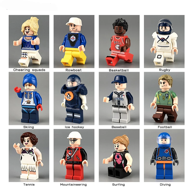 Enlighten Minifigure 12 шт./лот строительные блоки фигурки кирпичи Сделай Сам спортивные