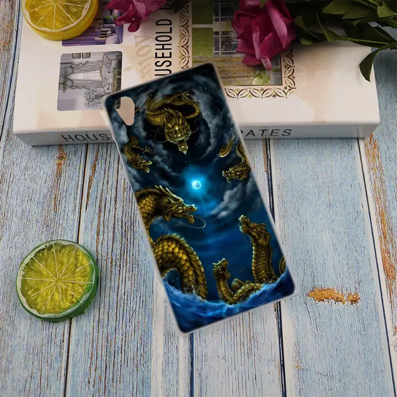 Прозрачный чехол с китайским драконом для Sony Xperia Z3 Z5 Premium M4 Aqua M5 X XA XA1 C4 C5 E4 E5 XZ XZ2