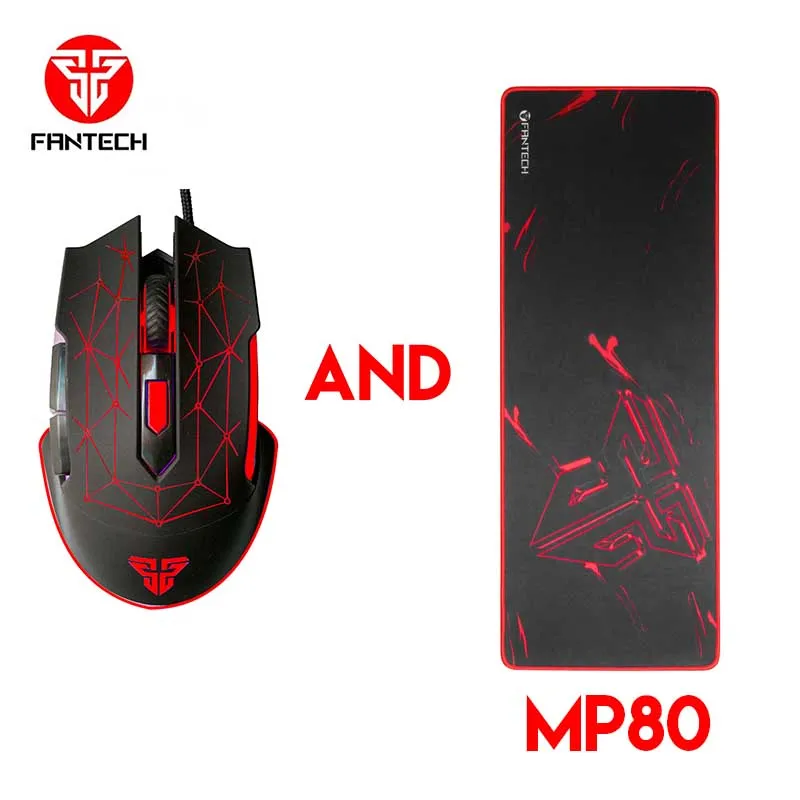 X7 AND MP80 FANTECH X7 игровая мышь и коврик для мыши Регулируемый 4800 dpi 6 кнопок RGB необходимый эргономичный коврик для мыши нескользящий коврик для мыши геймер - Цвет: X7 AND MP80