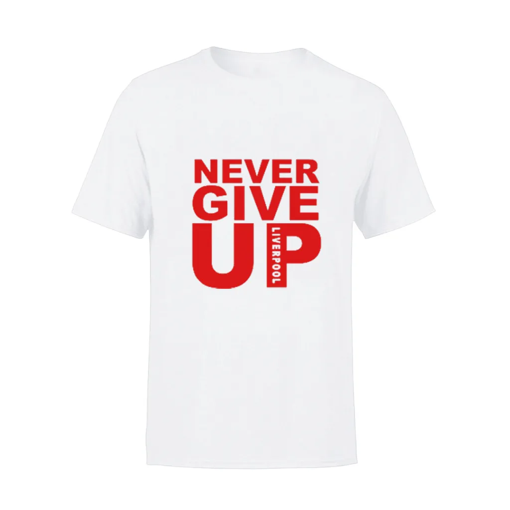 White Liverpool/мужская футболка; уличная одежда; Camisetas; Модная Повседневная футболка с короткими рукавами; Однотонная футболка с буквенным принтом; Camisetas hombre - Цвет: White