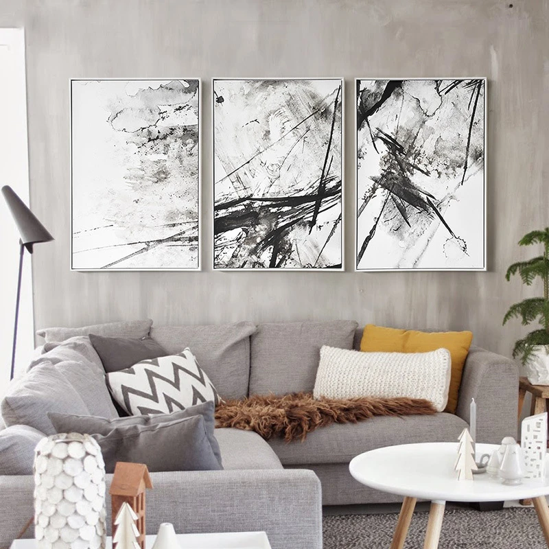 Black White Fashion Super Model Abstract Minimalist Poster Photograph Figure Canvas Painting Wall Picture for Living Room Decor | Дом и сад