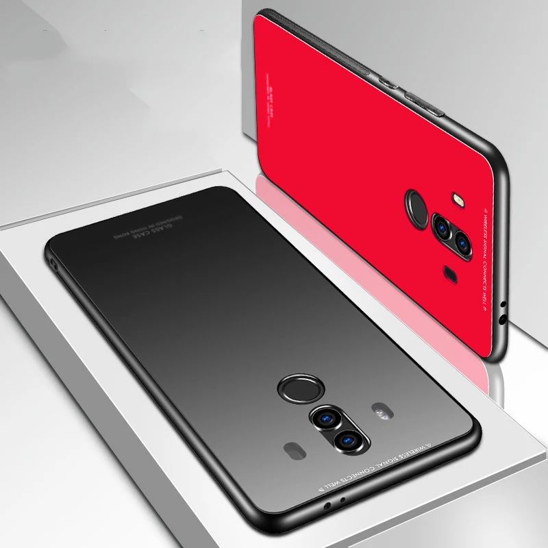 Для Huawei Mate 20 Lite чехол Роскошный Глянцевый закаленное стекло мягкая силиконовая