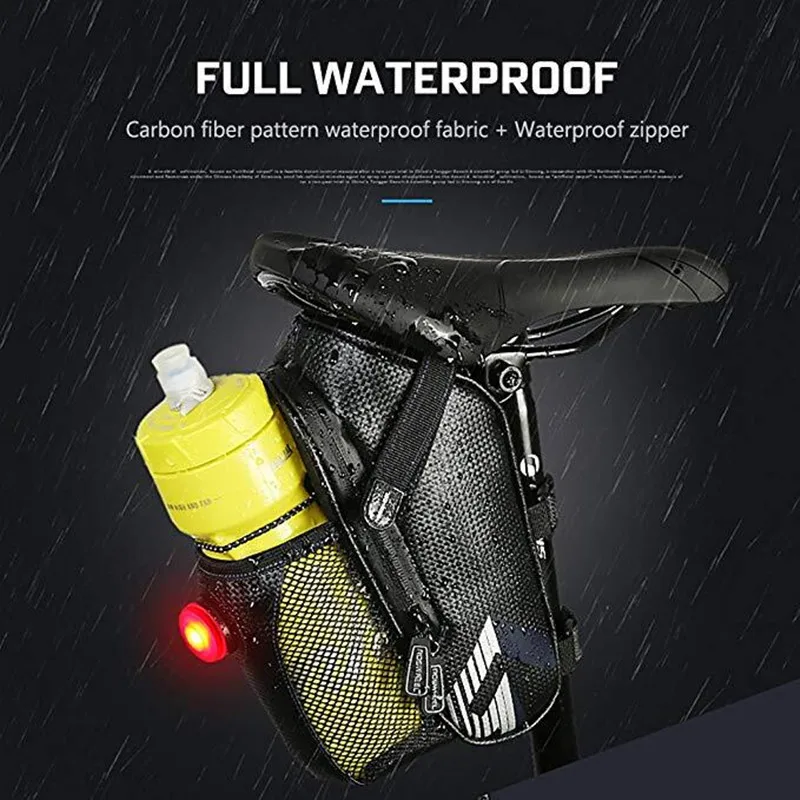 Полностью водонепроницаемая велосипедная Сумка-седло с карманом для бутылки
