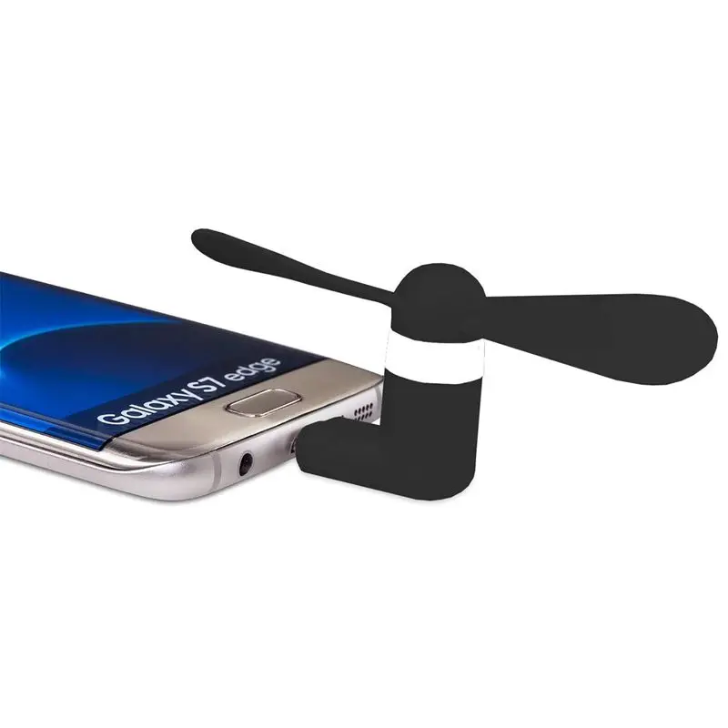 Микро USB порт вентилятор мини Гибкий для телефона Android Samsung LG HTC HUIWEI (черный) |