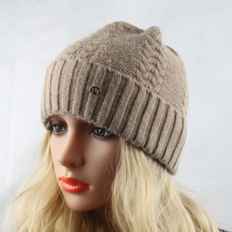 2019 Брендовая женская зимняя шапка Вязаная кашемировая Шерстяная Шапка бини
