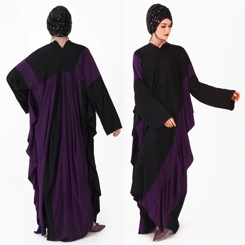 Мусульманское длинное платье Abaya Ramadan арабское полной длины с заплатками одежда