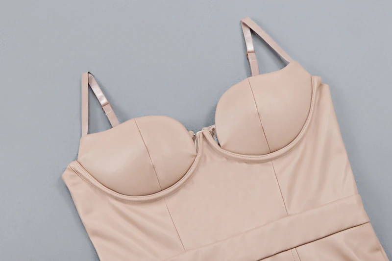 INDRESSME 2019 Новый Модный женский Облегающий комбинезон из ПУ на молнии сексуальный