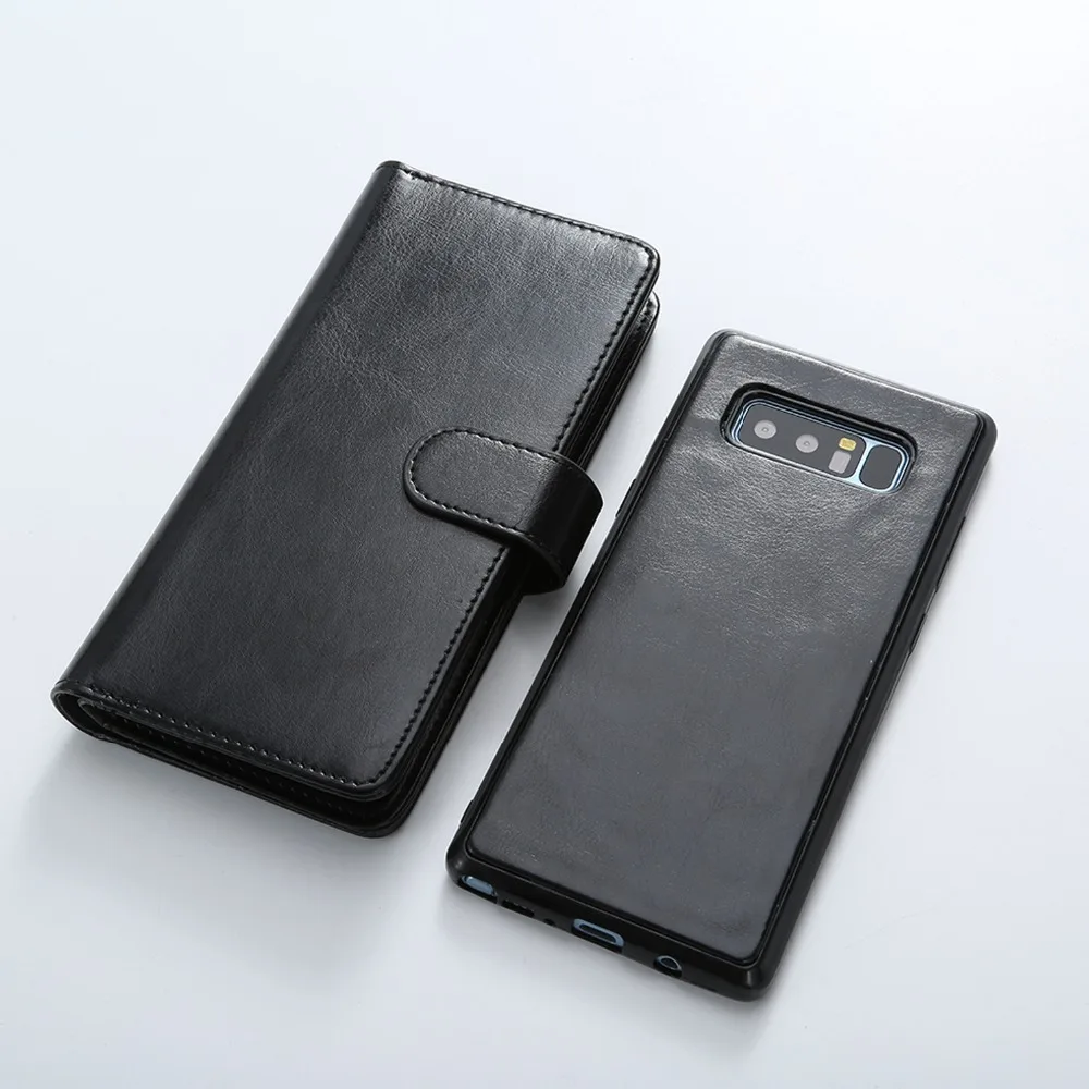 2 в 1 кожаный чехол-бумажник для samsung S9 S8 S7 S6 Edge PLUS Note 8 9 4 5 панель телефона адсорбционный кронштейн слот фоторамки флип