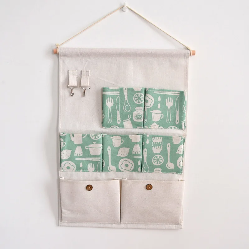 Модная креативная подвесная сумка для хранения настенная хлопковая и льняная
