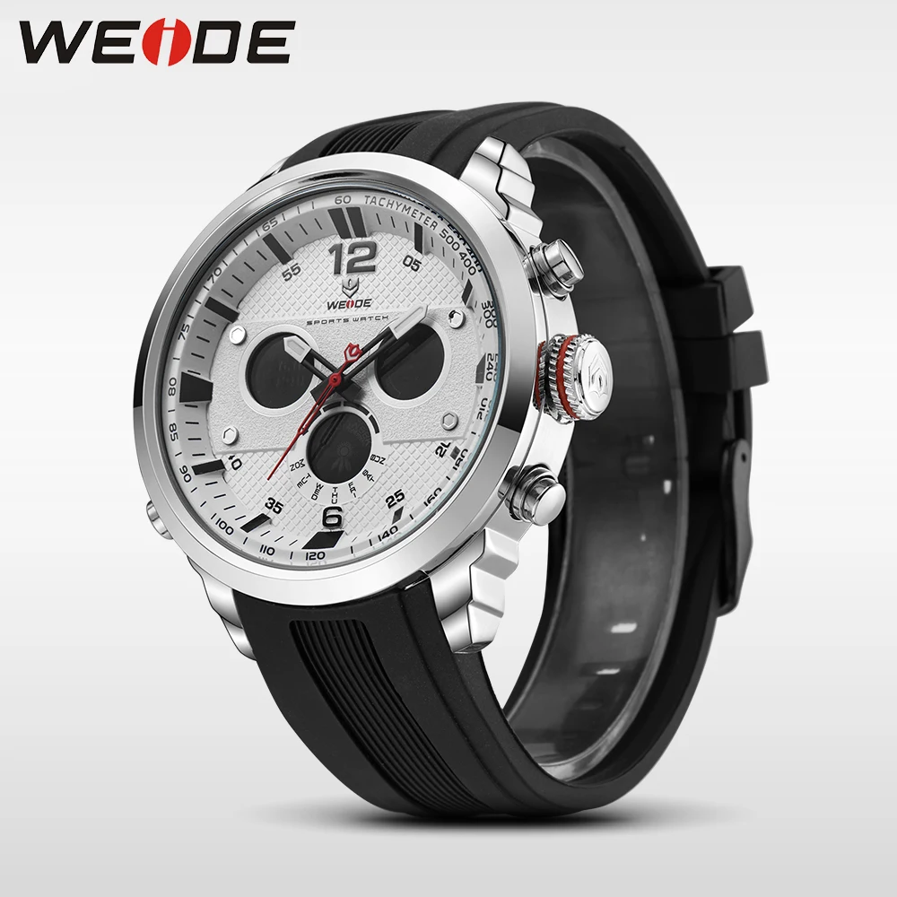 WEIDE LCD men watch sport digital luxury brand black army quartz watches water resistant Schocker fashion casual alarm clock | Наручные