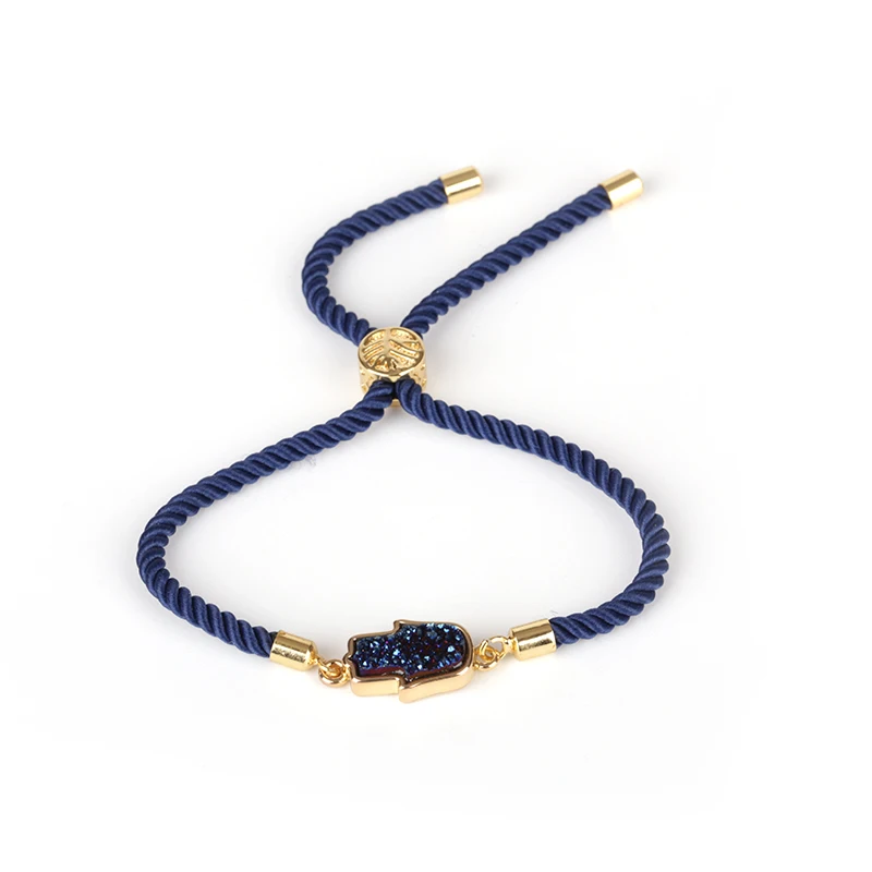 Женский плетеный браслет ручной работы красный/синий/черный Регулируемый