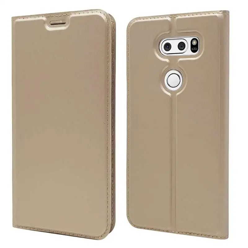 Gold Чехол-книжка ZEALLION для LG G6 G7 Q6 Q8 V20 V30, Роскошный Тонкий Магнитный чехол из искусственной кожи со слотом для карт и подставкой - Цвет: Gold