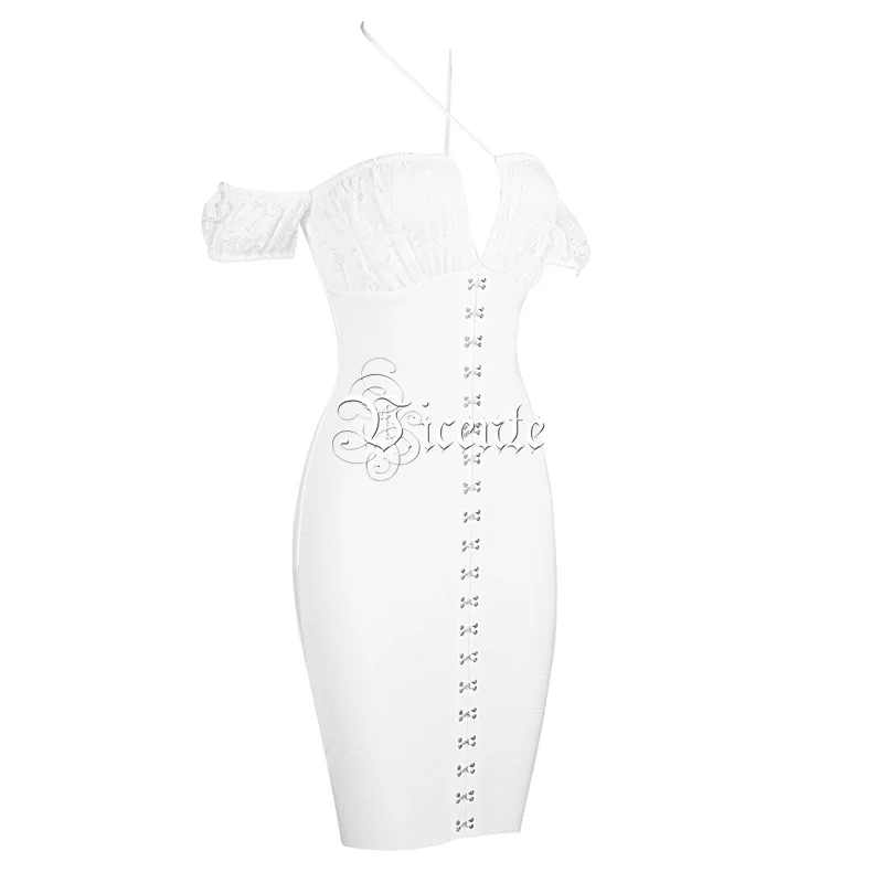 VC горячее шикарное дизайнерское кружевное мини платье с крючками сексуальное