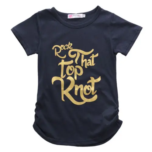 2019 Новая летняя детская одежда для маленьких девочек модная футболка с буквенным