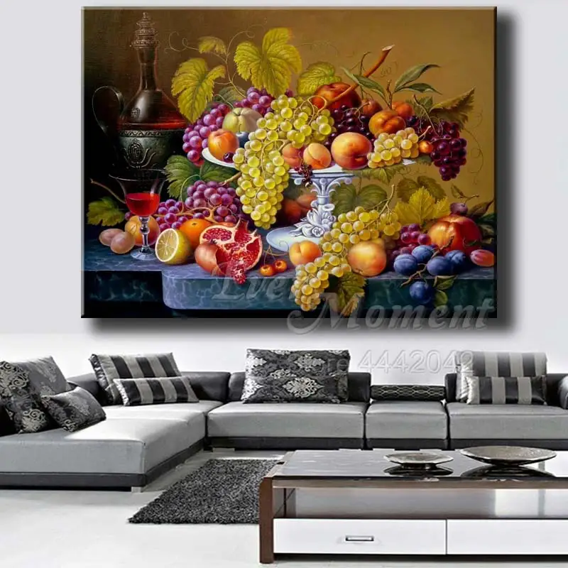 Алмазная 5d-картина с изображением фруктов винограда граната оранжевого цвета