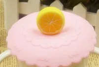 Бежевый 1 шт. фрукты кружева пыли многоразовый силикон крышка чашки DIY Сращивание теплоизоляция чашки Уплотнение Крышка лимон арбуз LB 267 - Цвет: Бежевый