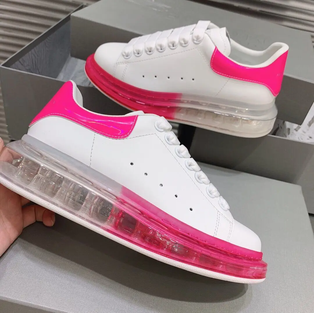 Buono Scarpe/популярные женские кроссовки из натуральной кожи; Повседневная кружевная обувь на платформе; Прозрачный каблук; женские брендовые кроссовки;