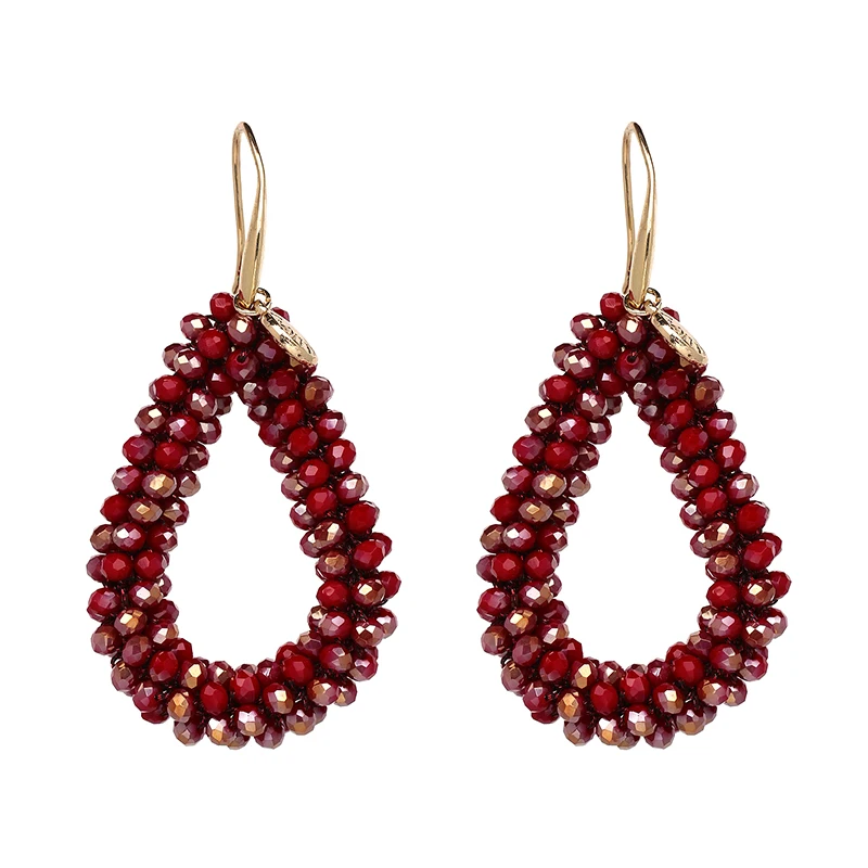 juran 11 colors bohemian fashion beads long earrings wholesale bijoux drop dangle boho earrings for women hot brand jewelry free global shipping