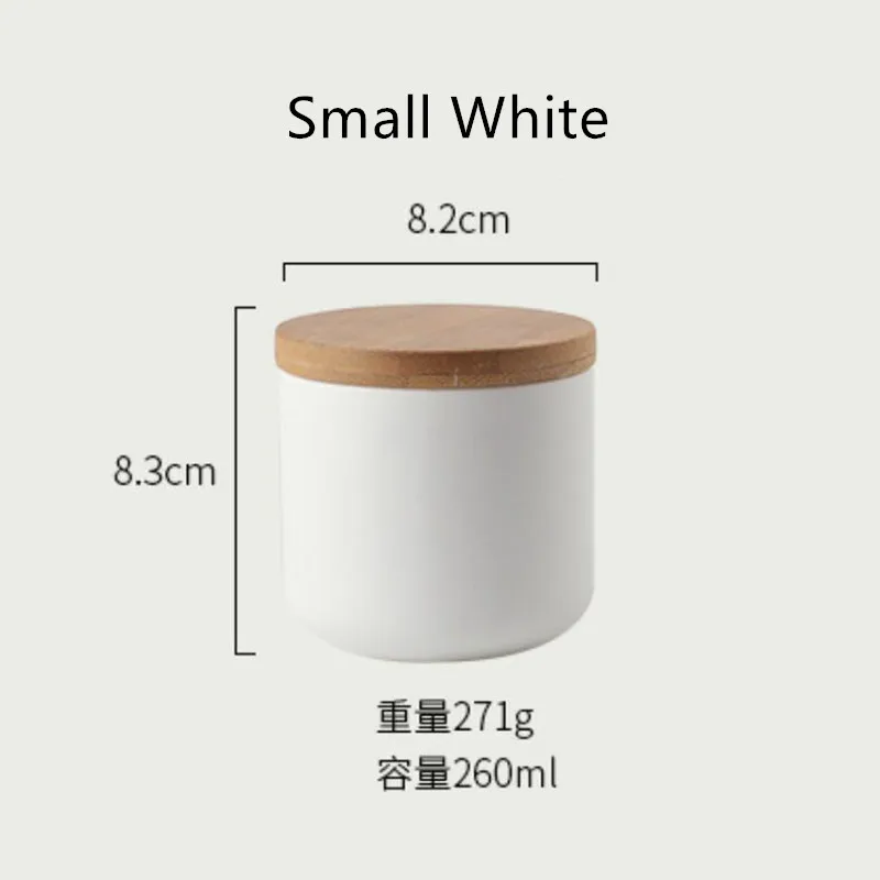 Small White Кухонные герметичные бутылки для организации, керамические коробки для хранения чайных конфет, баночки для специй, контейнер с крышкой, бутылка - Цвет: Small White