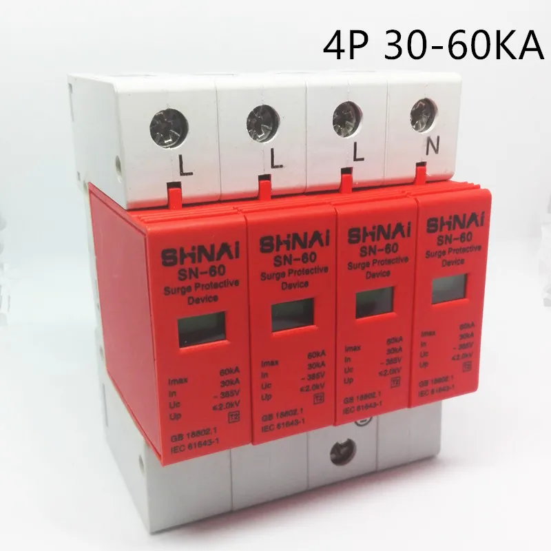 SPD 30KA 60KA 4P устройство защиты от перенапряжения Электрический дом D ~ 385 в AC|house surge