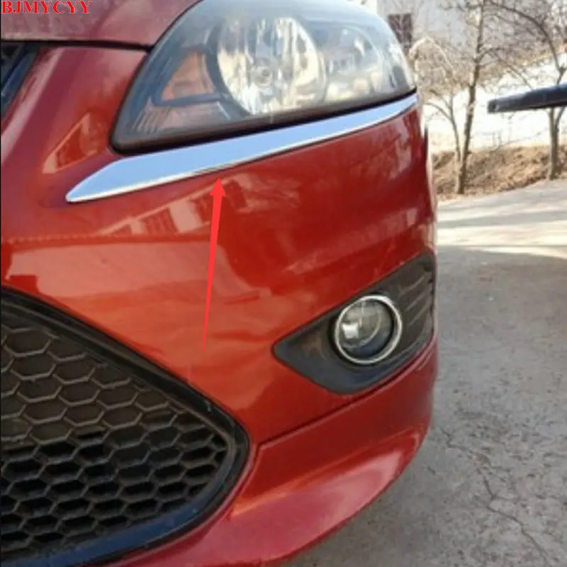 BJMYCYY для Ford Focus 2009 2015 ABS Хромированная Автомобильная передняя фара бровей