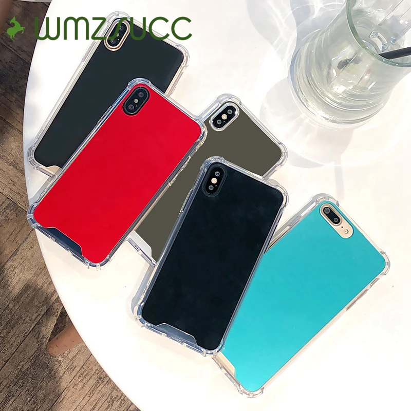 WMZSUCC Мода акриловые зеркало ТПУ воздуха сумка обод телефона чехол для iPhone X 8 7