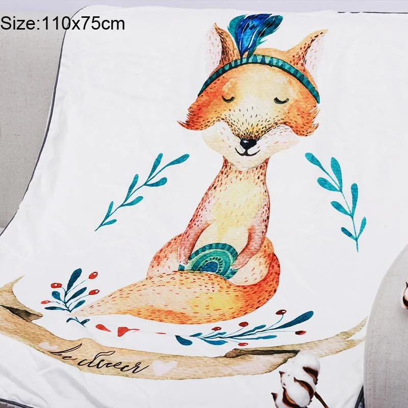 B(110x75cm) Детское одеяло для младенцев, Пеленальное Одеяло для коляски, одеяло для новорожденных, детское постельное белье, детское супер мягкое одеяло для кровати - Цвет: B(110x75cm)