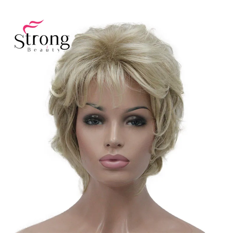 StrongBeauty блонд короткий мягкий пушистый многослойный милый волнистый