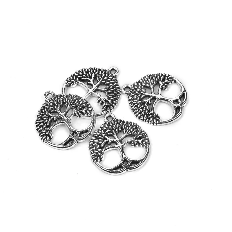 10 шт./лот сплав металл античное серебро Цвет подвески в виде дерева DIY ювелирных