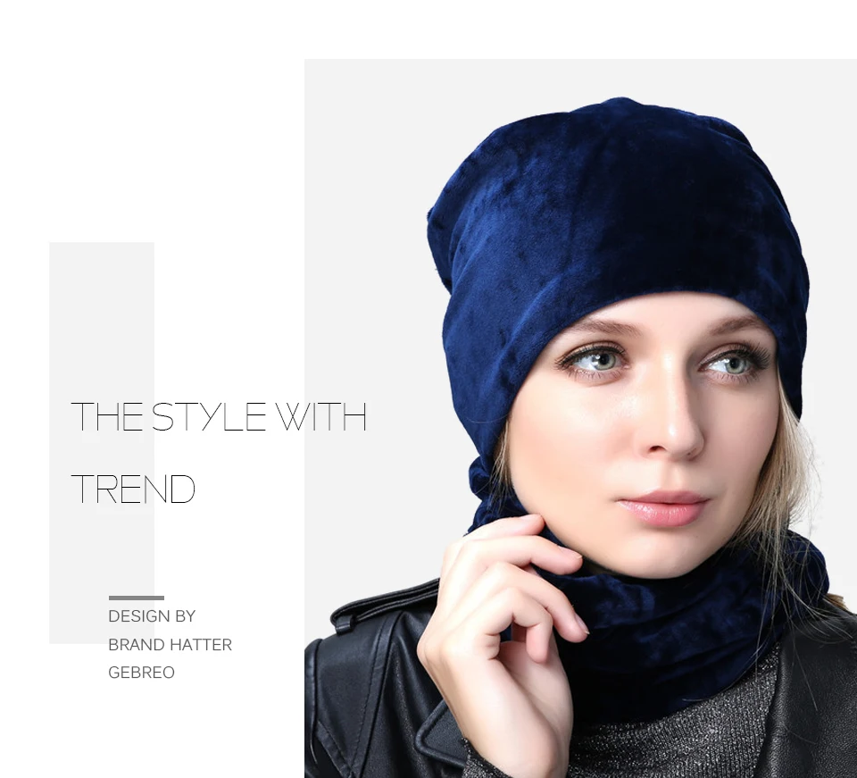 Geebro, Брендовая женская шапка, Skullies Beanies, полиэстер, вязаные шапки, зимние, теплые, вельветовые, шейный шарф и шапочки, шапки для женщин