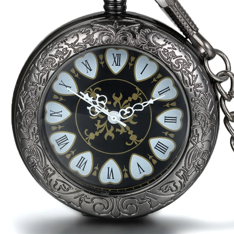 Lancardo Heart Roman Dual Display Gift Antique Pocket Watch Pocket Watch Retro Quartz Machinery Watch For Men And Women