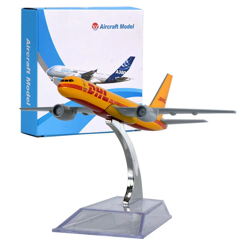 

WR DHL Mini Airplane Model Thanksgiving Day Gifts Aircraft Display Models DHL Plane Crafts for Children Birthday Gifts