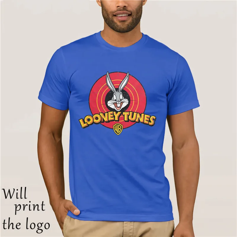 Looney tung Logo Bugs Bunny Даффи Дак Винтажная футболка с логотипом Toons официальная серая