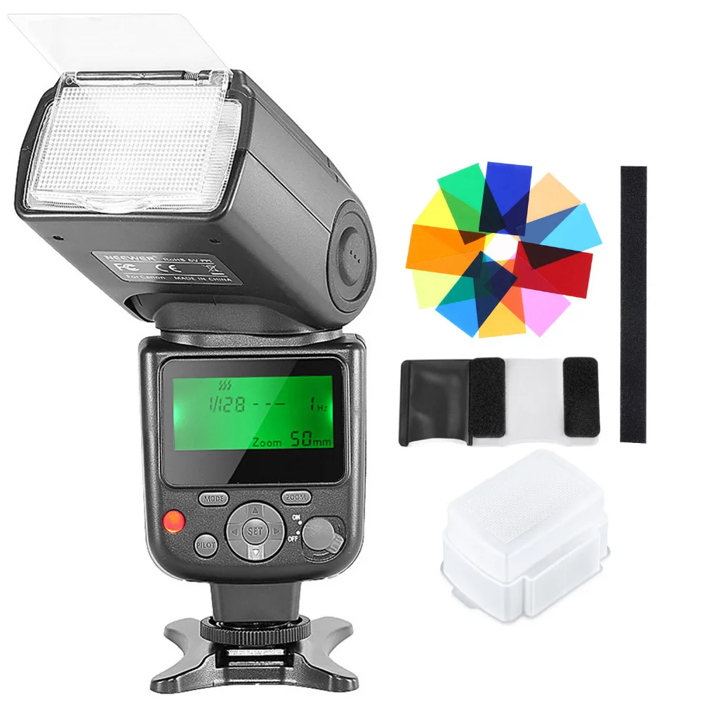 Фотовспышка Neewer с жестким диффузором вспышка TTL и 12 цветными фильтрами для Canon 7D