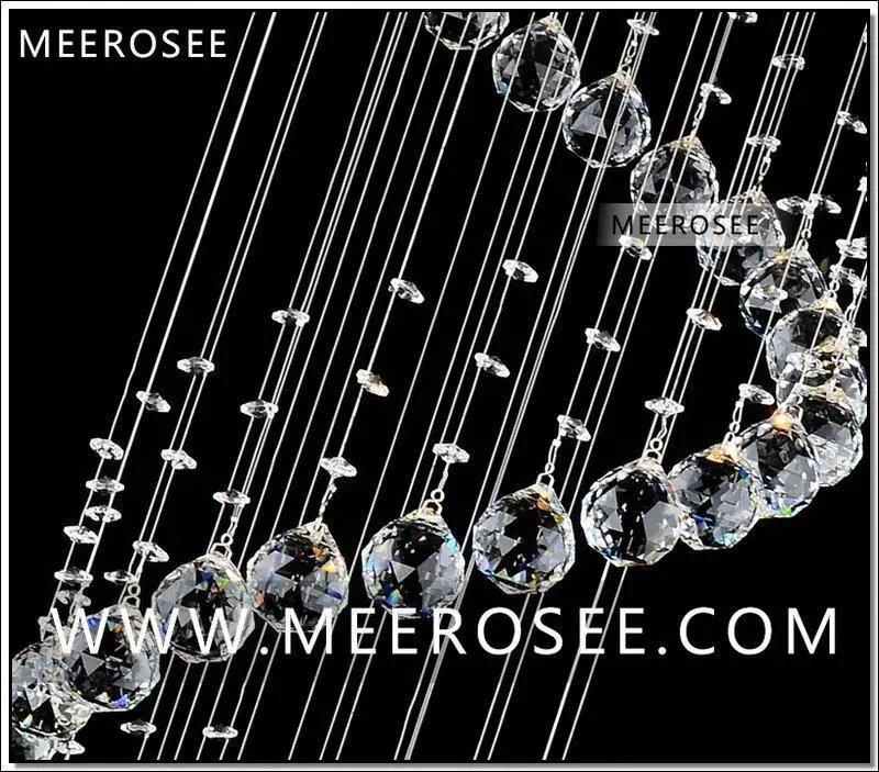 Online Spiral Kristal Tavan ışık Fikstürleri Uzun Kristal Tavan Lambası Için Merdiven Ve Merdiven Ile 4 GU10 Ampuller MD1014