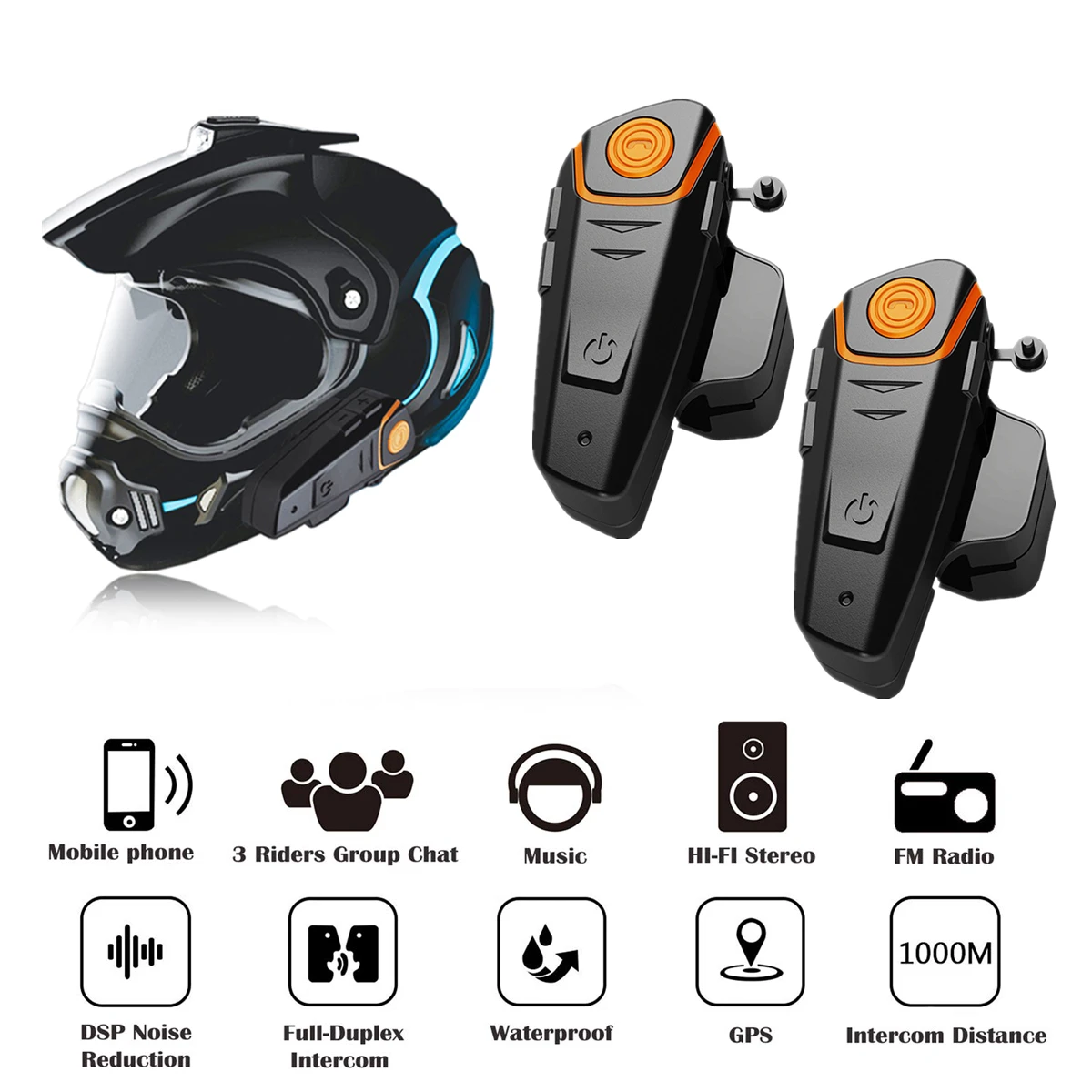 Оригинальный 2 шт. BT S2 Pro мотоциклетный шлем домофон мотоцикл беспроводной bluetooth