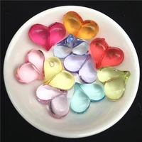 12pcs acrylic beads 2419mm candy color peach heart shaped pendant beads 1 hole perforated diy handmade jewelry accessories
