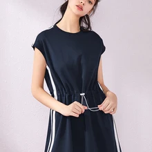 Женское трикотажное платье SEMIR черное без рукавов в Корейском