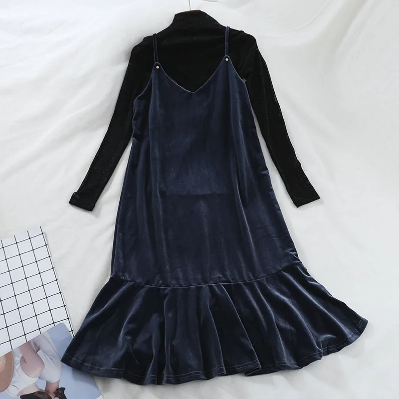 2019 Новый Модный женский комплект из двух предметов золотой Шелковый Тонкий